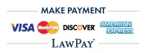 Make payment via Visa, Mastercard, Discover, American Express, or eCheck through LawPay